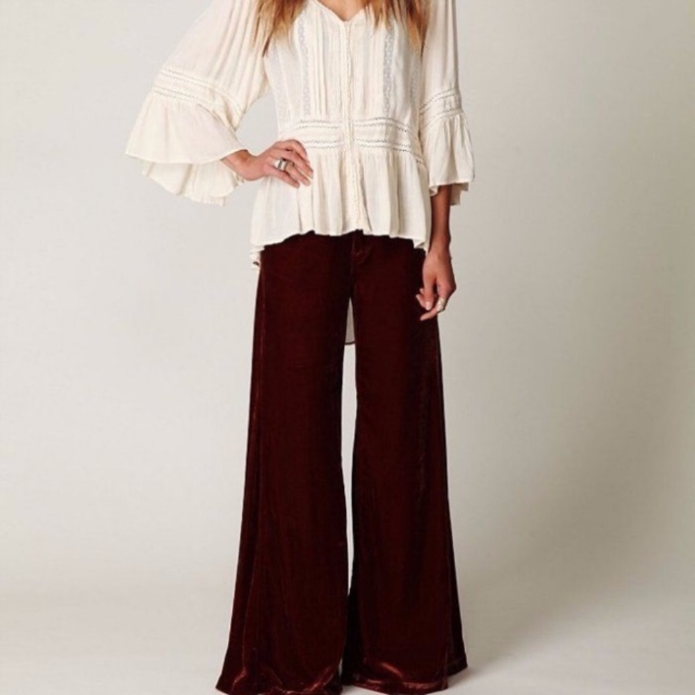 ❌SOLD❌ Free People Extreme Wide Leg Velvet Pants